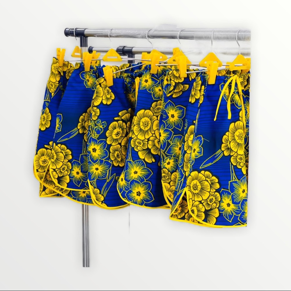 Botanical Blues Nkechi Designs Landmark Shorts